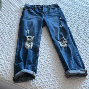 Old navy extra high rise straight ripped jeans size 4
